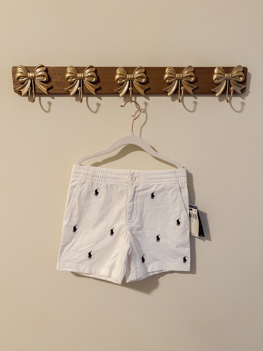 Polo Ralph Lauren boys Size 6 White Shorts Embroidered Pony Logo Cotton
